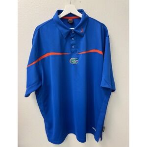 Nike Florida‎ Gators XL Polo Shirt Blue Orange Team Apparel Embroidered Logo